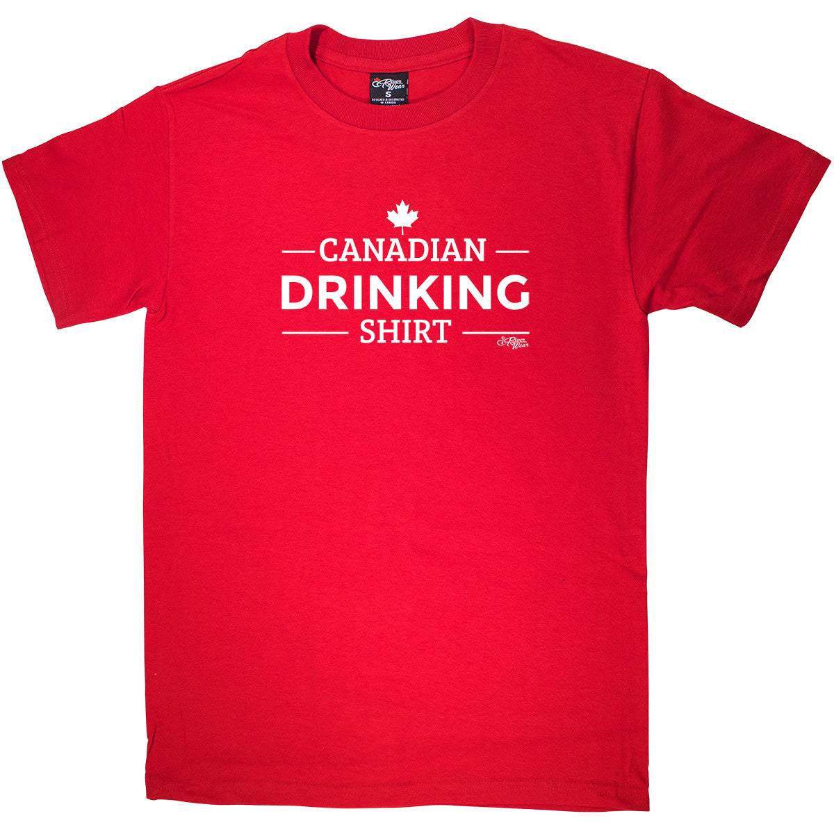 RED ADULT CANADIAN DRINKING  SHIRT