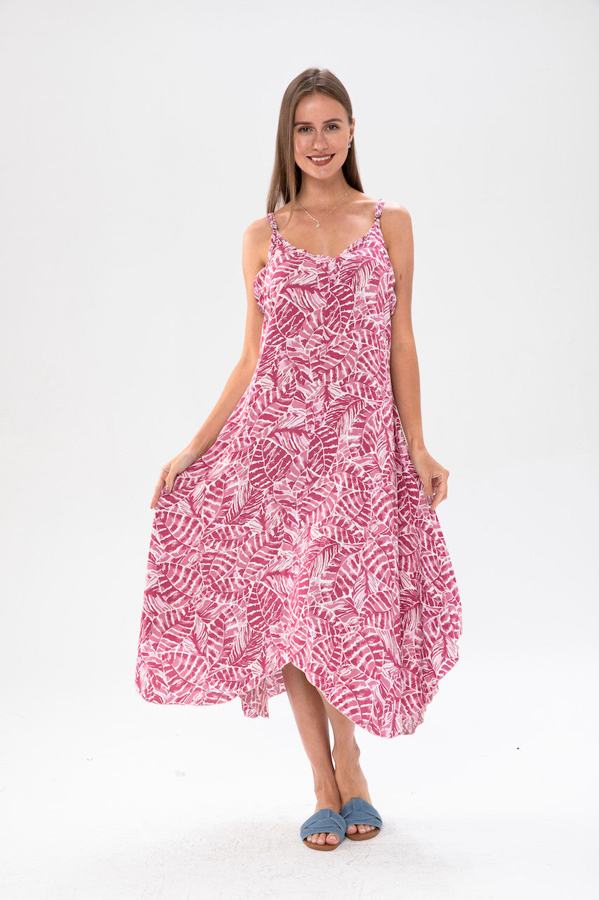 WOMEN'S PINK DRESS WITH PATTERN