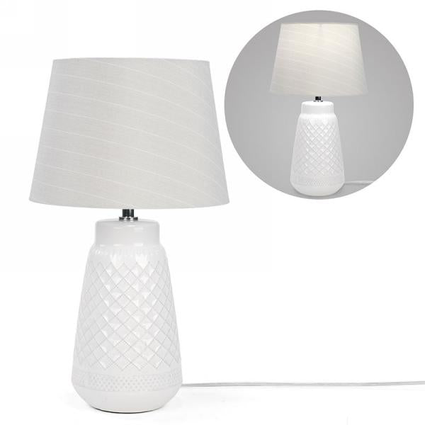 WHITE TEXTURED TABLE LAMP