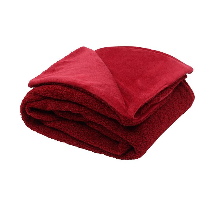 BOUCLE REVERSIBLE THROW - CRANBERRY