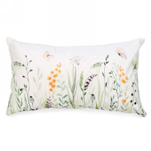 RECTAGLE SUEDETTE CUSHION - GREEN FOLIAGE