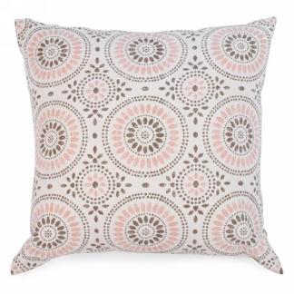 PINK & TAUPE MOTIF THROW CUSHION