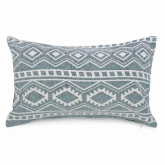GREY / GREEN GEO RECTANGLE THROW PILLOW