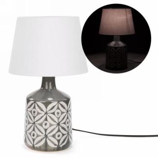 GREY FLORAL TABLE LAMP