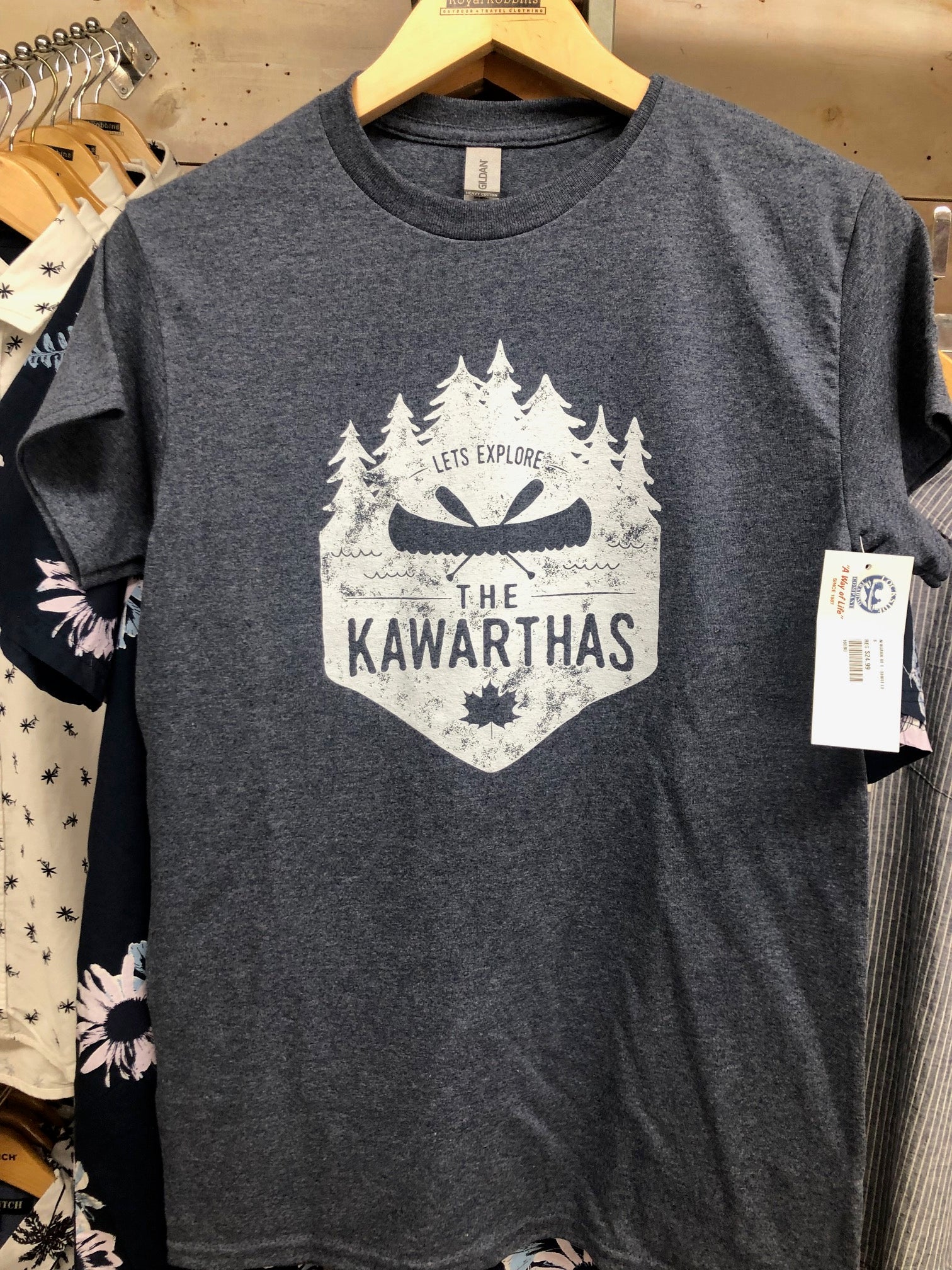 LET'S EXPLORE THE KAWARTHAS NAVY T-SHIRT