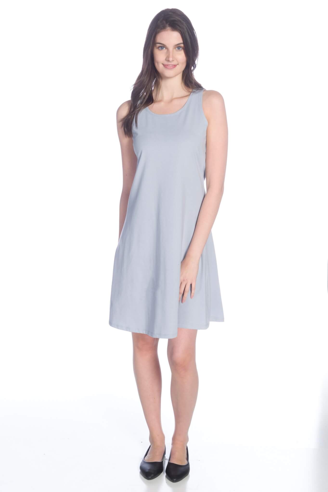GREY A-LINE TANK DRESS