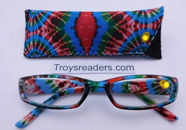 WOMEN'S TIE DYE READERS WITH CASE IN FOUR COLOURS