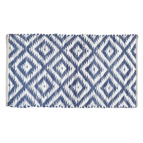BRAIDED FLOOR MAT, COTTON BLUE-- 30X48"