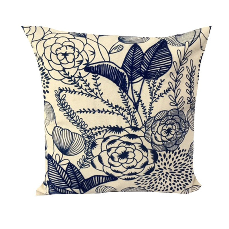 EMBROIDERED BLUE CUSHION