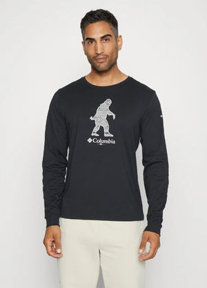 MEN'S LONG SLEEVE TEE - BLACK WITH SASQUATCH