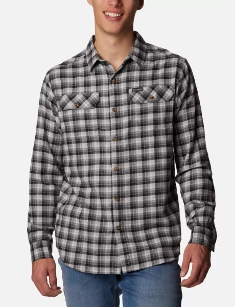 MEN'S FLARE GUN STRETCH FANNEL SHIRT - GREY