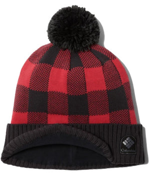 WOMEN'S PALMER PEAK POM BEANIE - RED LILY CHECK