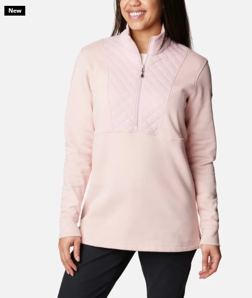 LODGE QUILTED 1/4 ZIP - DUSTY PINK