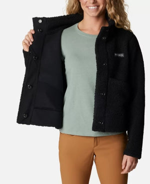 WOMEN'S PANORAMA SNAP FLEECE JACKET - BLACK