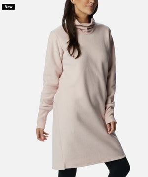 WOMEN'S BOUNDLESS TREK FLEECE DRESS - DUSTY PINK