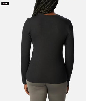 WOMEN'S CALICO BASIN RIBBED LONG SLEEVE SHIRT - BLACK