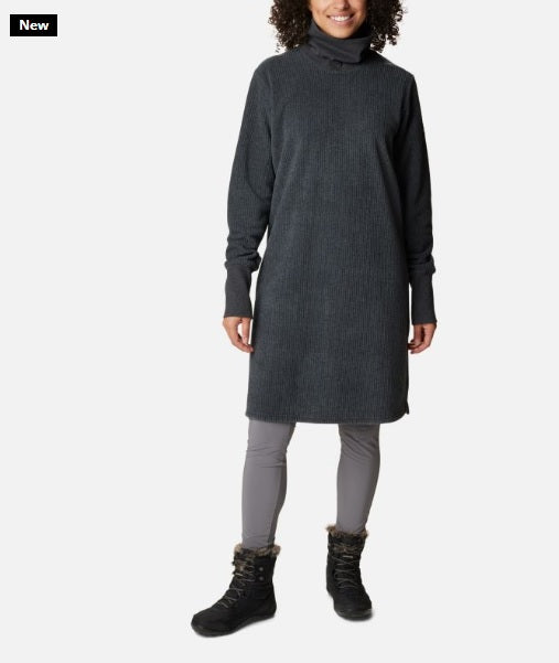 WOMEN'S BOUNDLESS TREK FLEECE DRESS - BLACK