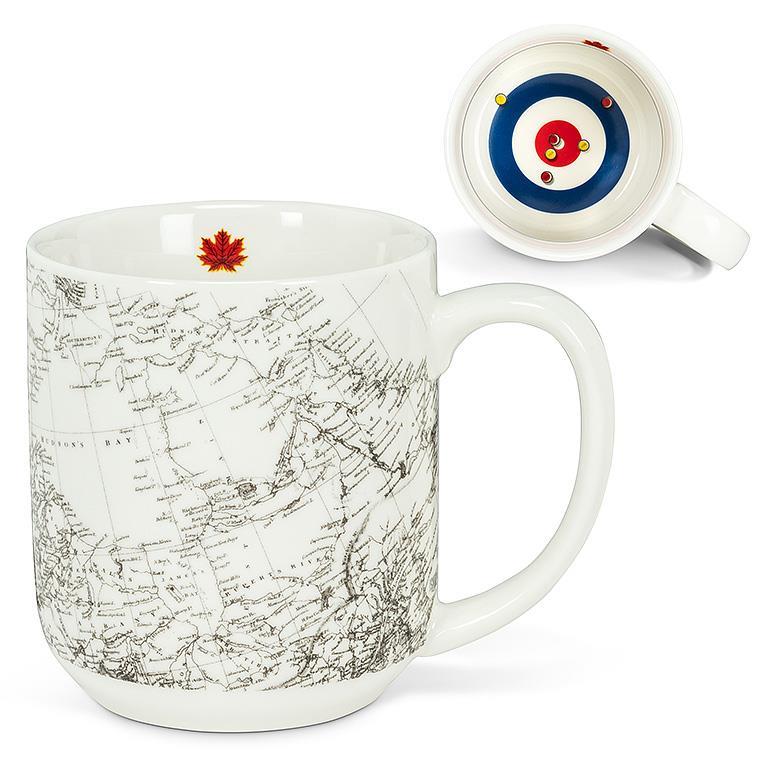CANADA MAP AND CURLING HOUSE MUG