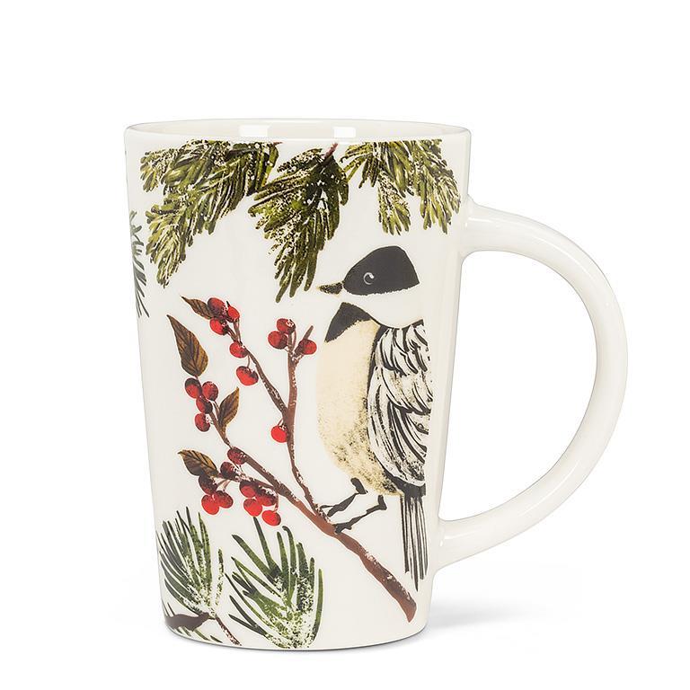 CHICKADEE ON BRANCH TALL MUG