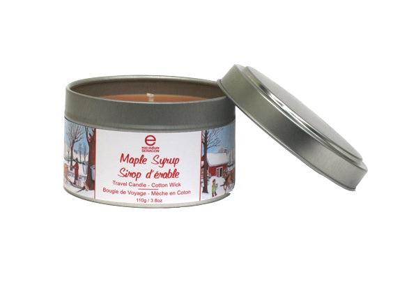 TRAVEL TIN MAPLE SYRUP CANDLE WITH COTTON WICK (6 OZ)