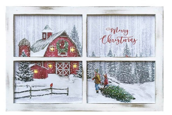 FARMHOUSE CHRISTMAS WINDOW WALL DECOR
