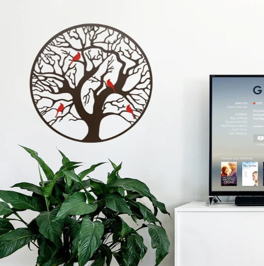CARDINALS IN TREES WALL DECOR