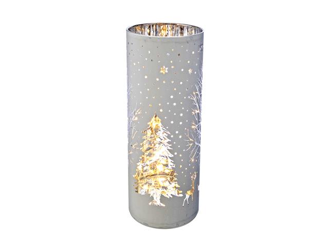 LED CYLINDER GLASS STAND (TREE) (WHITE)