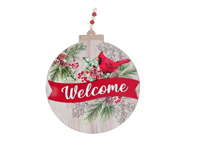 ORNAMENT SHAPE WALL HANGER (CARDINAL WELCOME)