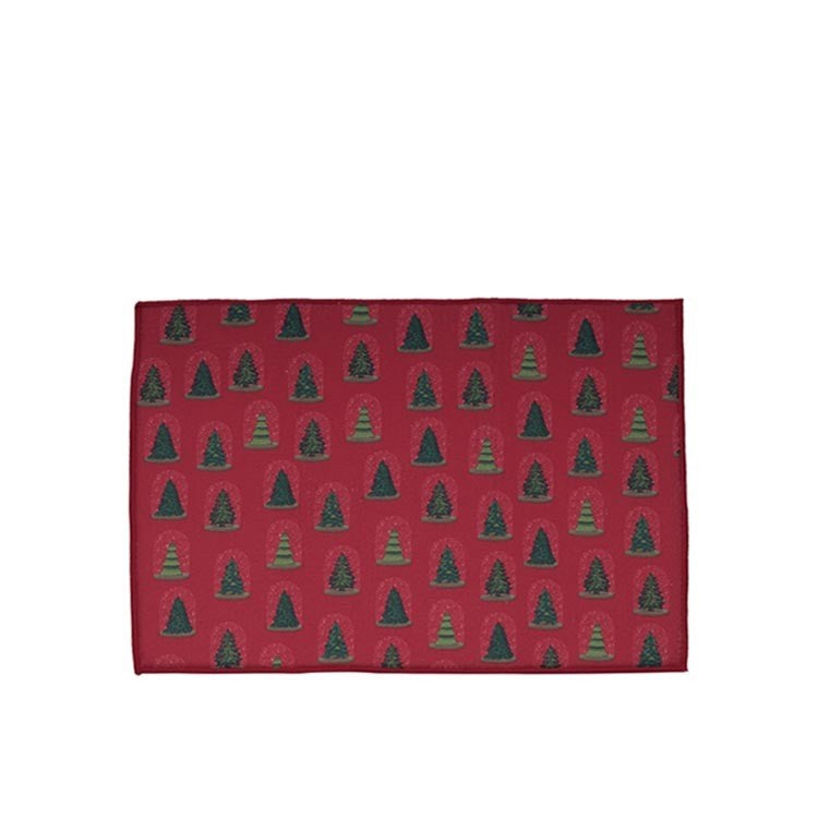 MERRY TREES PRINTED DRYING MAT RED