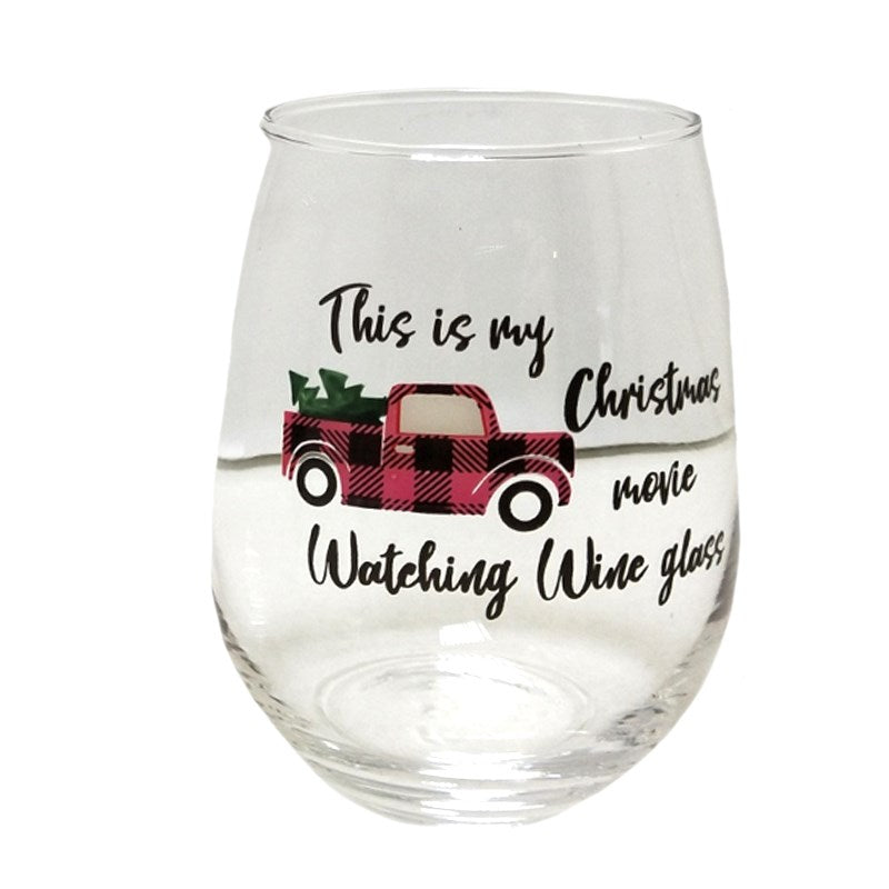 CHRISTMAS MOVIE WINE GLASS