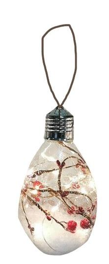 LIGHT BULB SHAPE LED BERRY ORNAMENT