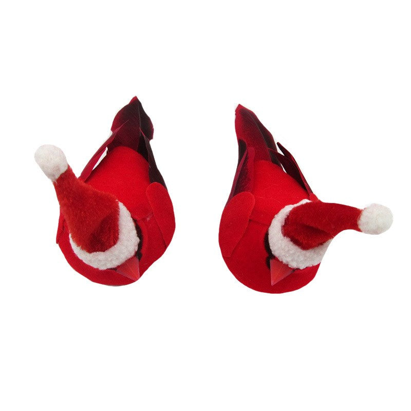 SANTA CARDINAL WITH CLIP ORNAMENT