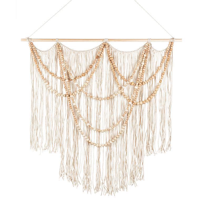 FRINGED WALL HANGING WITH BEADS