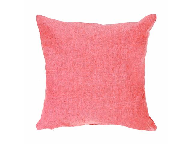 CHAMBRAY CUSHION WITH ZIPPER (CORAL)
