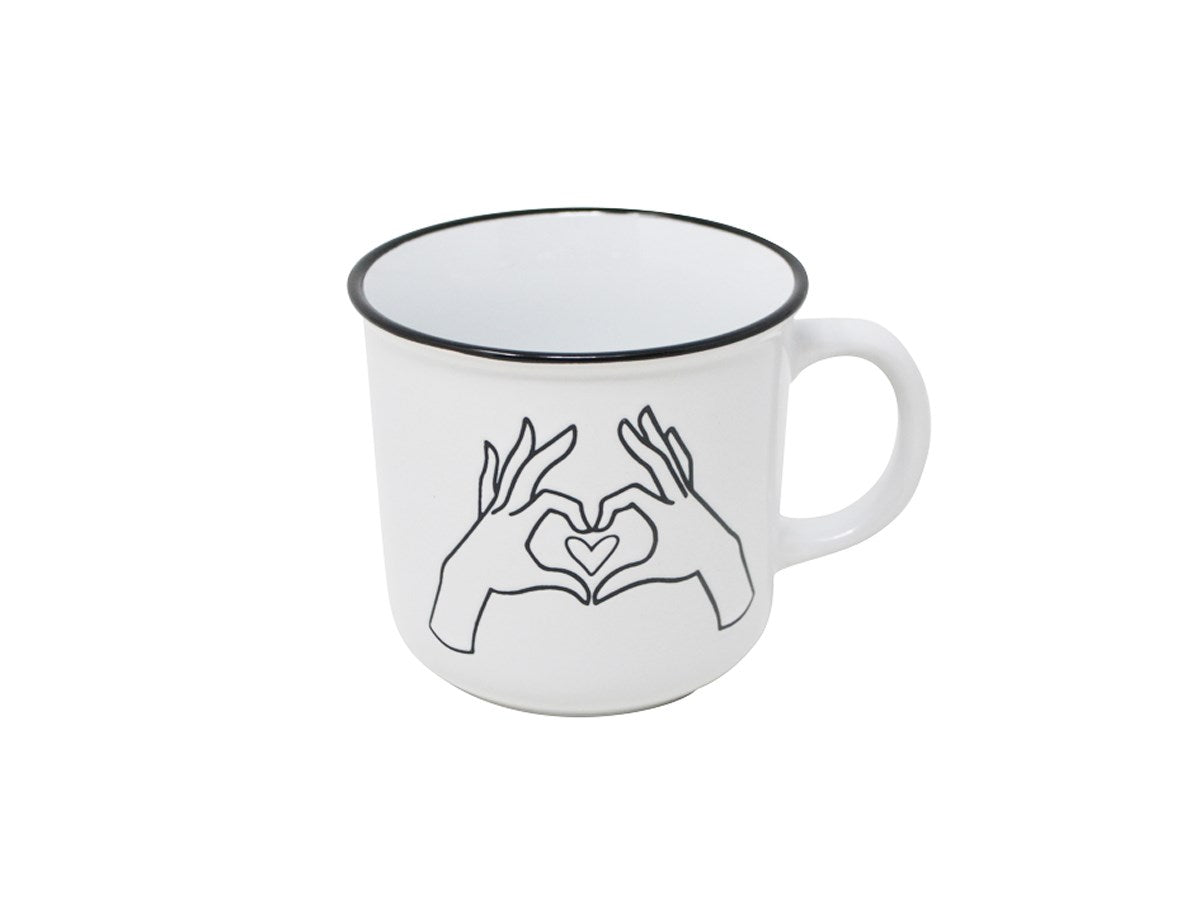 MUG WITH HAND HEART