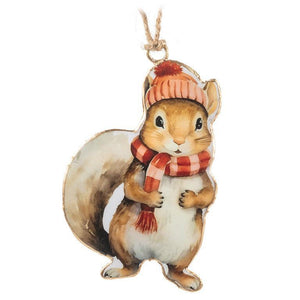 WINTER SQUIRREL ORNAMENT 4"H