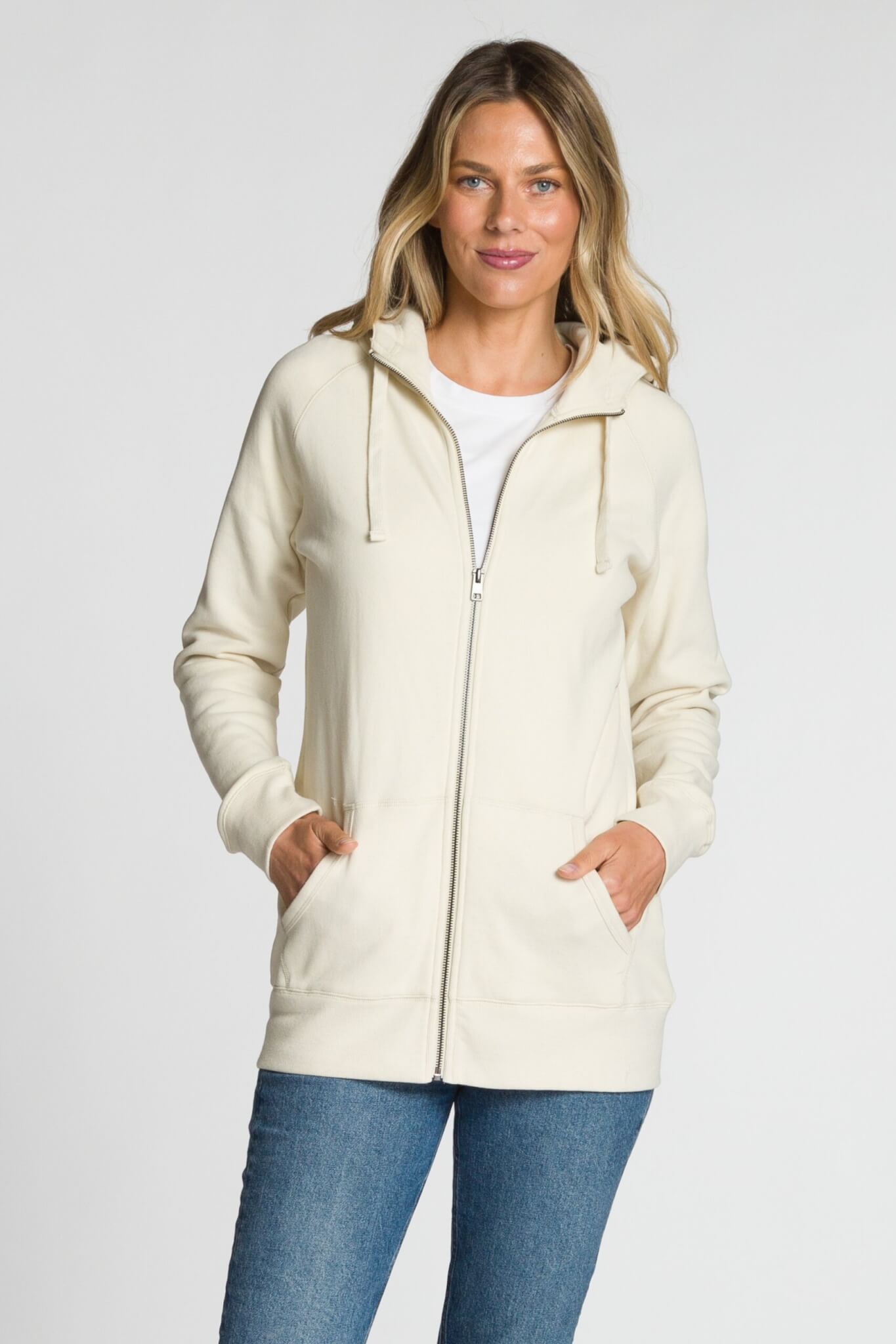 WOMEN'S LONG SLEEVE HOODY FULL ZIP