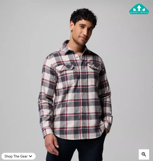 MEN'S STRETCH FLANNEL DARK STONE TRAILS EDGE PLAID