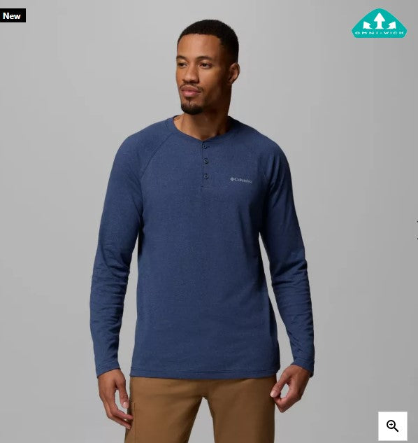 MEN'S RAGLAN HENLEY SHIRT -DARK MOUNTAIN HEATHER