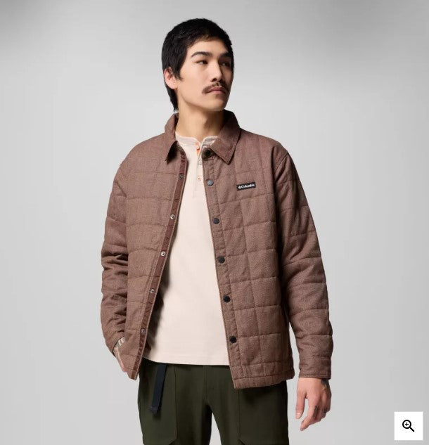MEN'S QUILTED SHIRT JACKET - TOBACCO