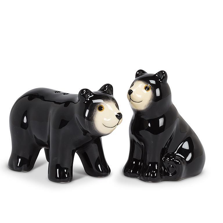 BLACK BEAR SALT & PEPPER SHAKERS (3.5"L)
