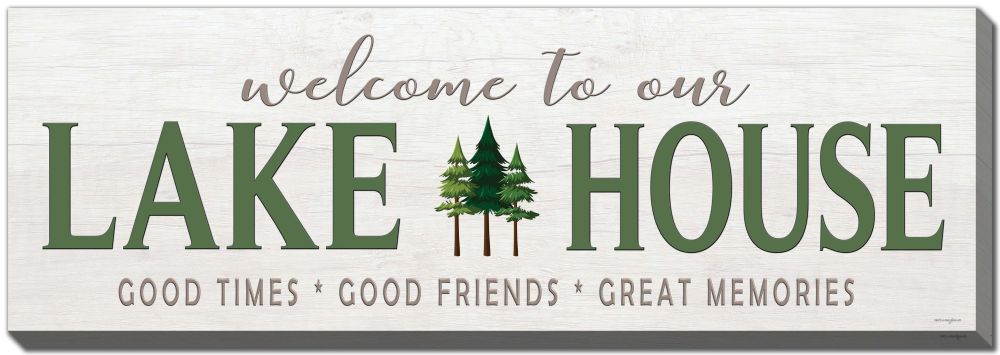LAKE HOUSE CANVAS WALL DECOR 12 X 36