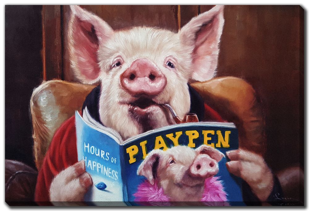 MALE CHAUVINIST PIG CANVAS WALL DECOR 16X20