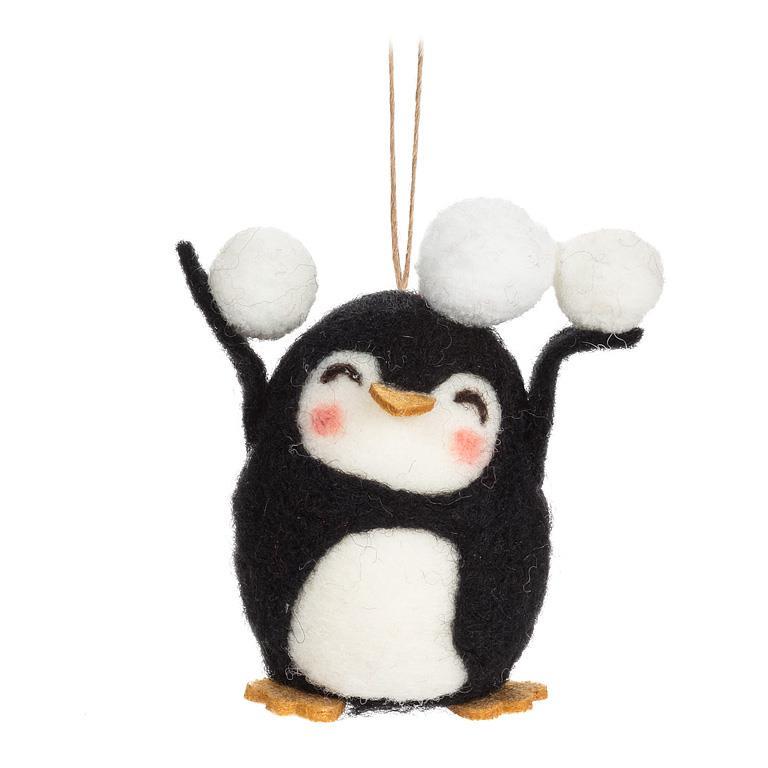 PENGUIN & SNOWBALL ORNAMENT