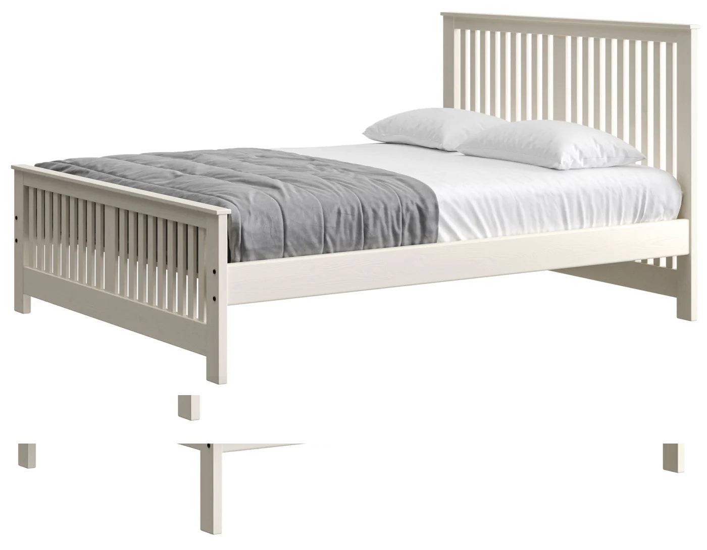 CRATE DESIGN CLOUD WHITE SHAKER BED QUEEN