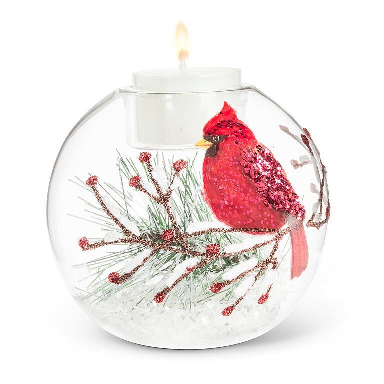 CARDINAL ON BRANCH BALL VOTIVE