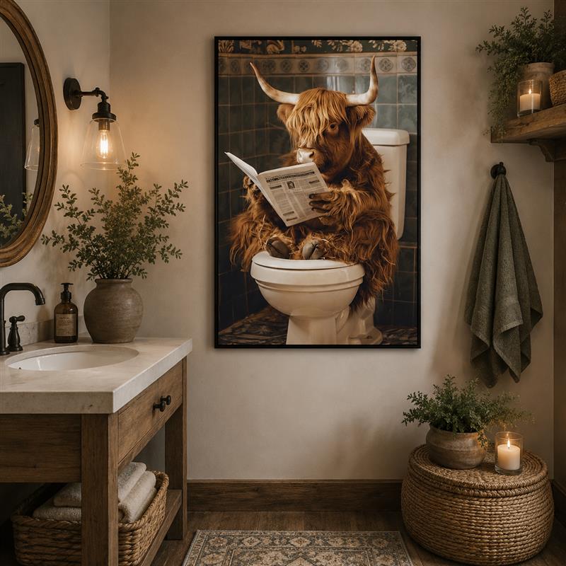 BATHROOM BREAK WALL DECOR 24 X 36