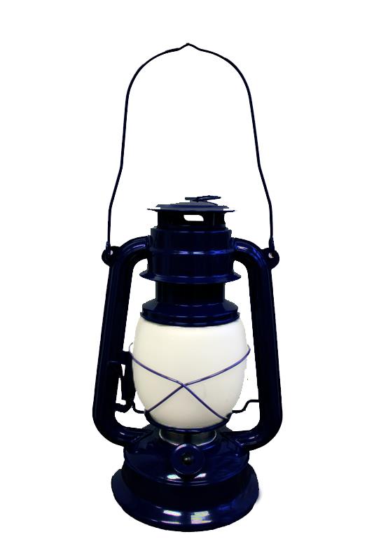 NAVY BLUE LANTERN WITH LED FLAME