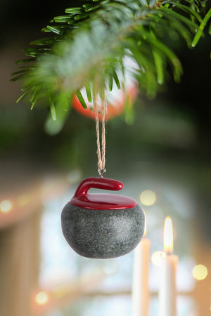 CURLING ROCK ORNAMENT