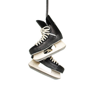 BLACK HOCKEY SKATES ORNAMENT
